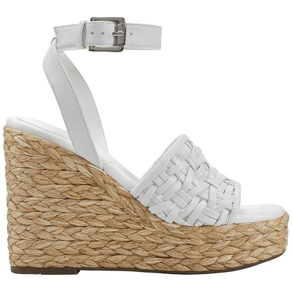 Marc Fisher Womens Faux Leather Ankle Strap Wedge Sandals - Picture 2 of 3